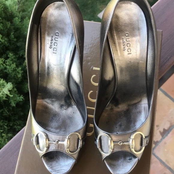 GUCCI 💫 Platform Silver Horsebit heels - Picture 6 of 8